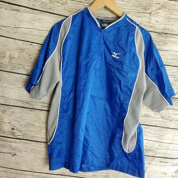 Mizuno Men's  Baseball Warm Up Hitting batting Practice Shirt Jersey Blue Size S - Picture 1 of 6